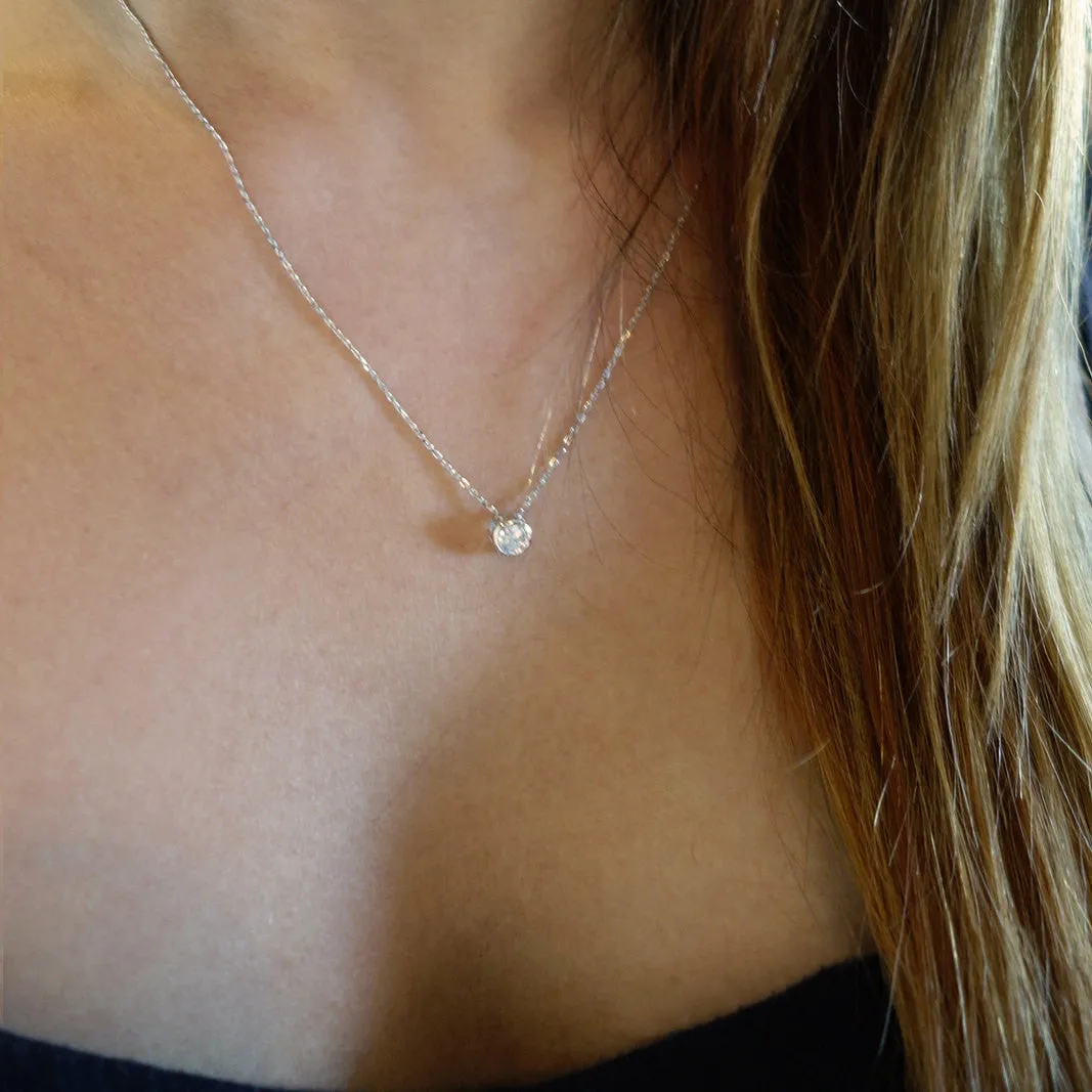 1/2 ct Dainty Bezel Necklace