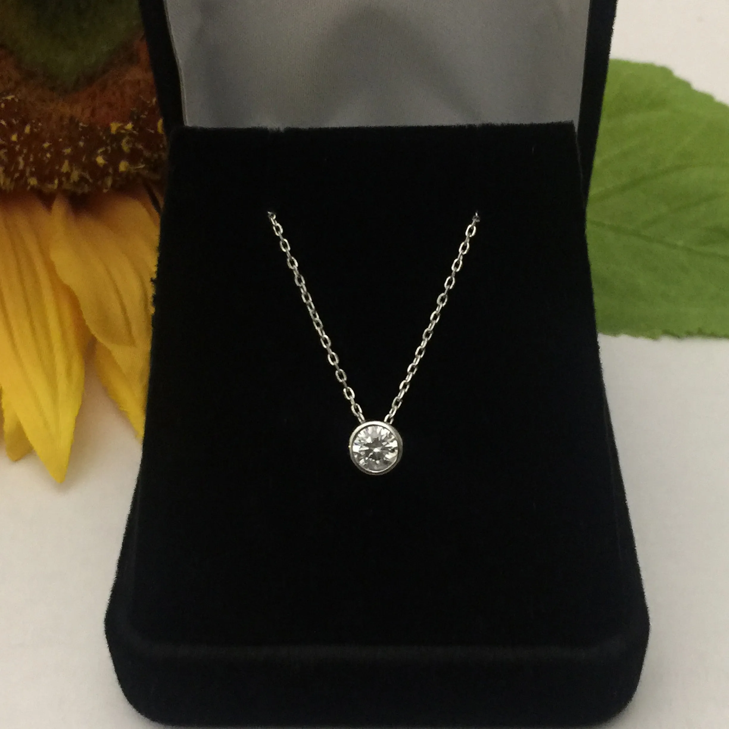 1/2 ct Dainty Bezel Necklace