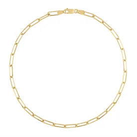 14KT GOLD SMALL RECTANGLE LINK ANKLET