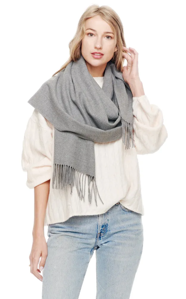 BASC2044H Heather Solid Super Soft Cashmere Blended Oblong Scarf