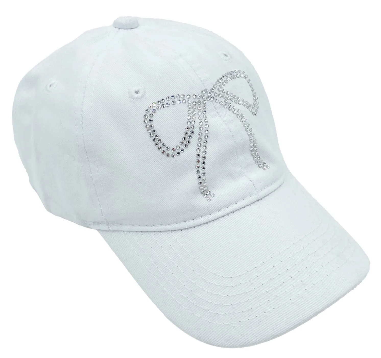 BHC410230 Large Rhinestone Bow Baseball Cap