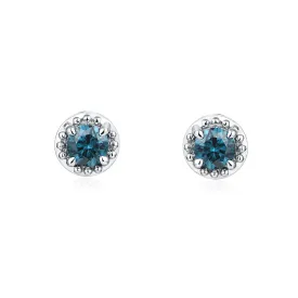 Blue Big Diamond Illusion Studs