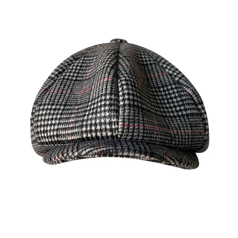 British Black & White Chequered Octagonal Beret Cap