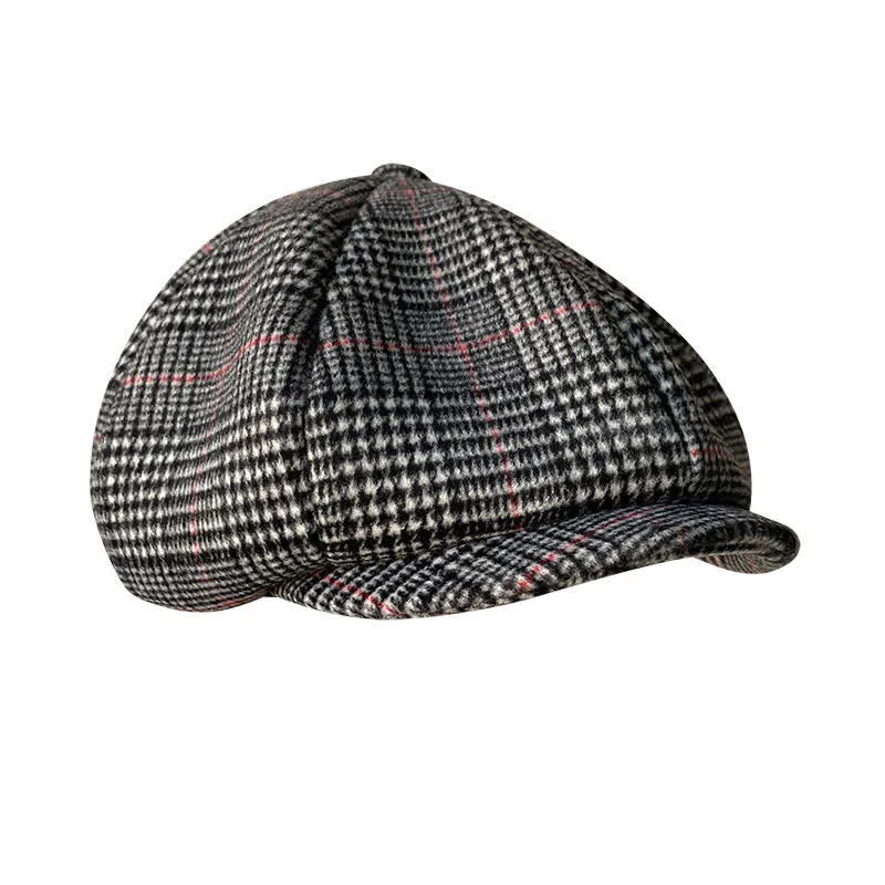 British Black & White Chequered Octagonal Beret Cap