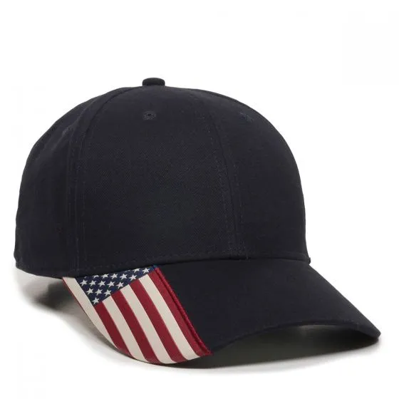 Brushed Twill Hat with Flag Visor