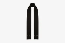 Cashmere Wool Strathberry Logo Scarf - Black/Camel