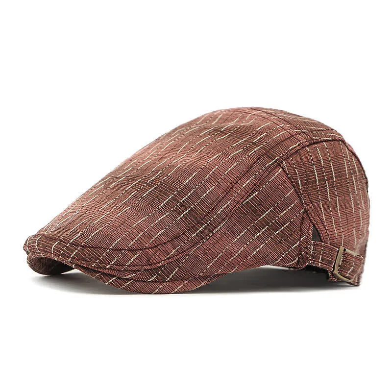 Classic Striped Casual Peaked Flat Beret Hat