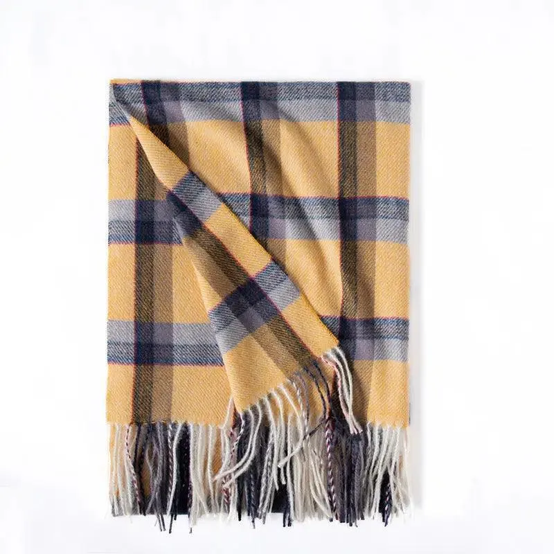 Contrast Check Print Of Cashmere Scarf