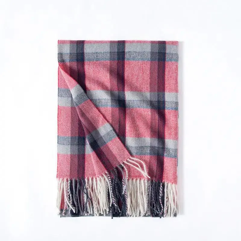 Contrast Check Print Of Cashmere Scarf