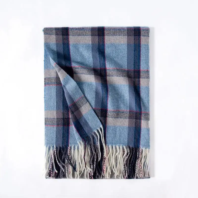 Contrast Check Print Of Cashmere Scarf