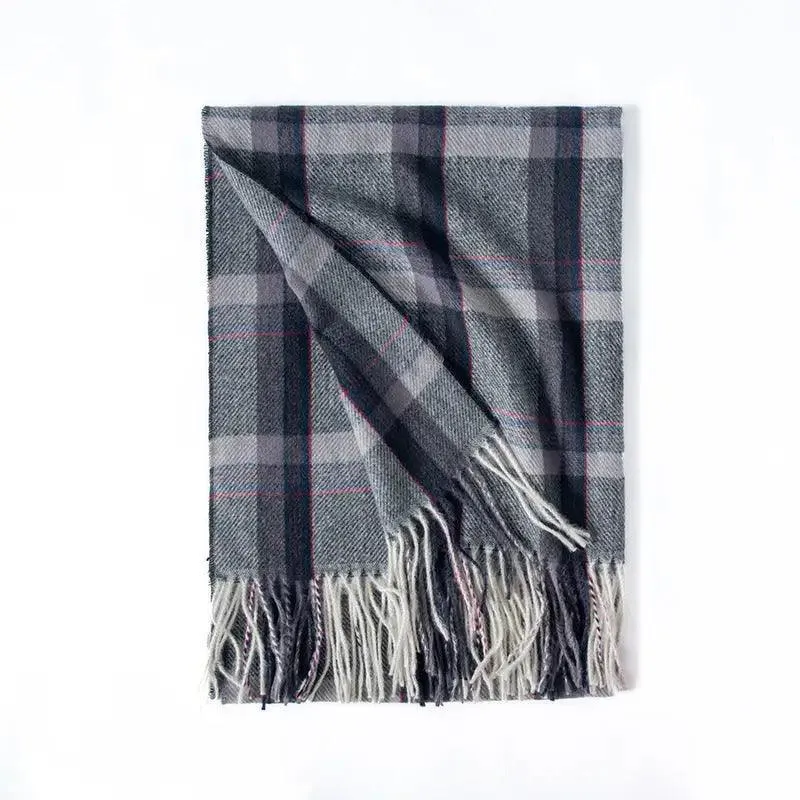 Contrast Check Print Of Cashmere Scarf