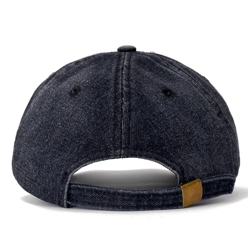 Denim Destressed Baseball Adjustable Snapback Cap