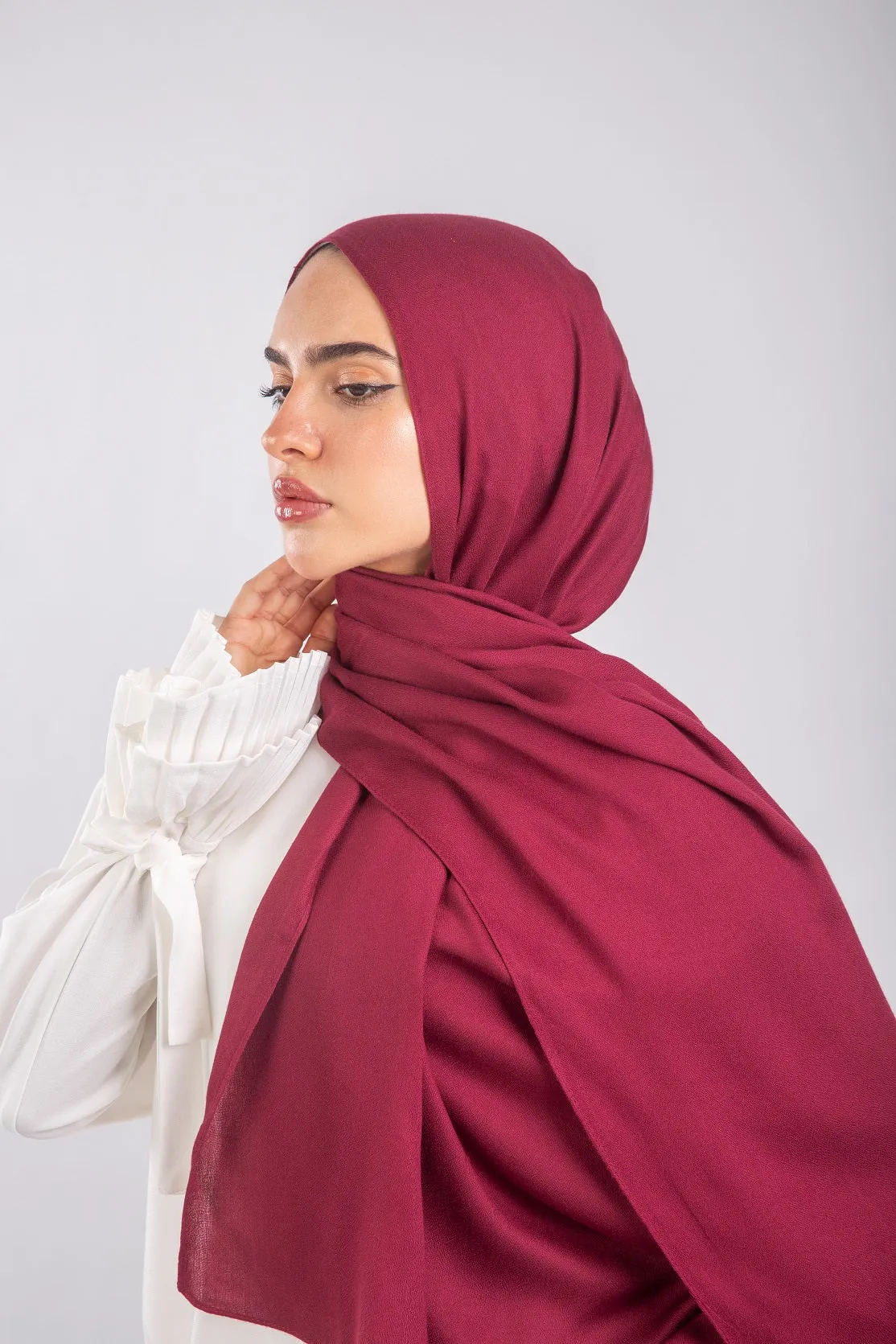 Elegance Modal Hijab - Wine Red