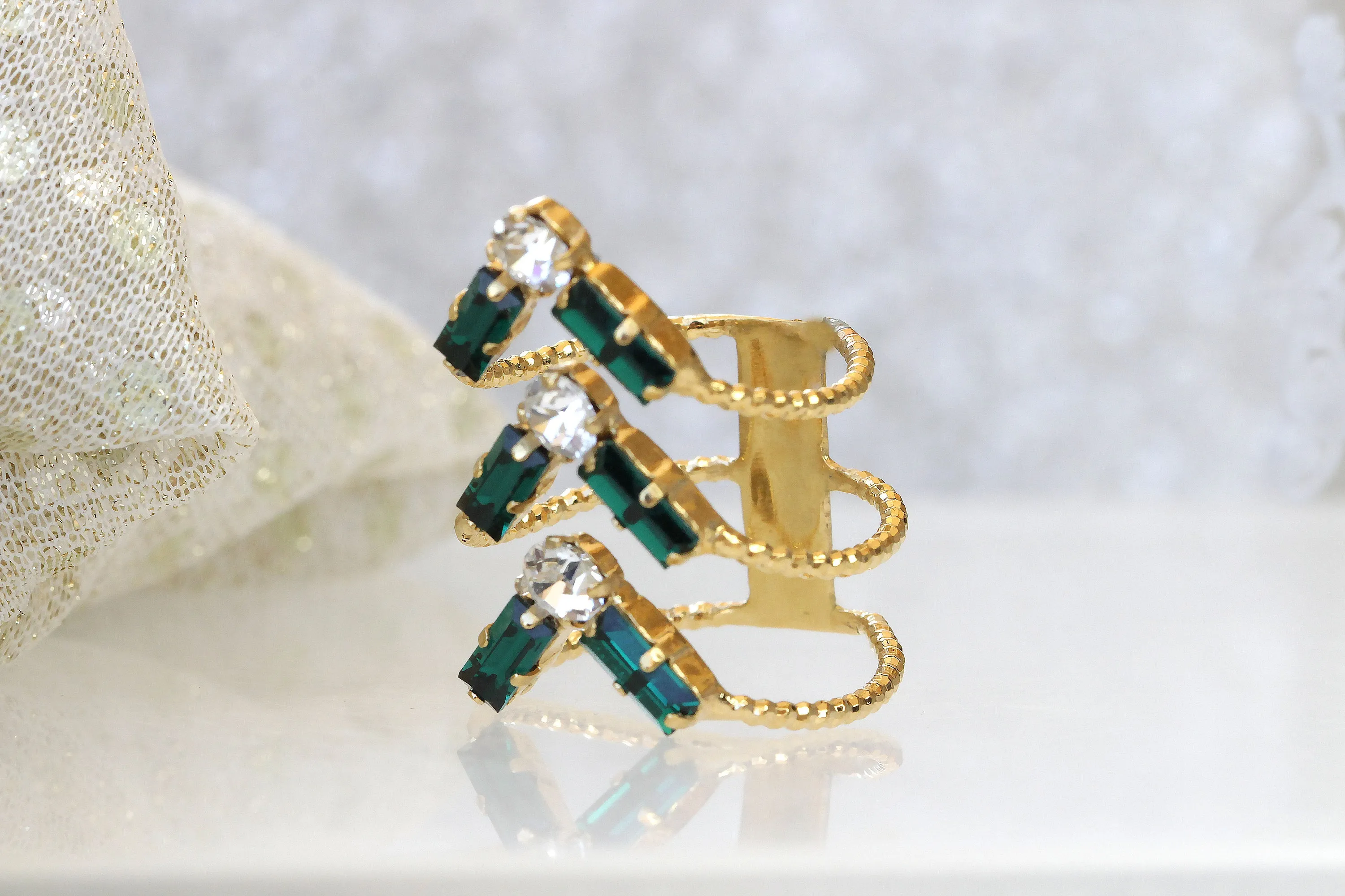 EMERALD Stacking RING SET