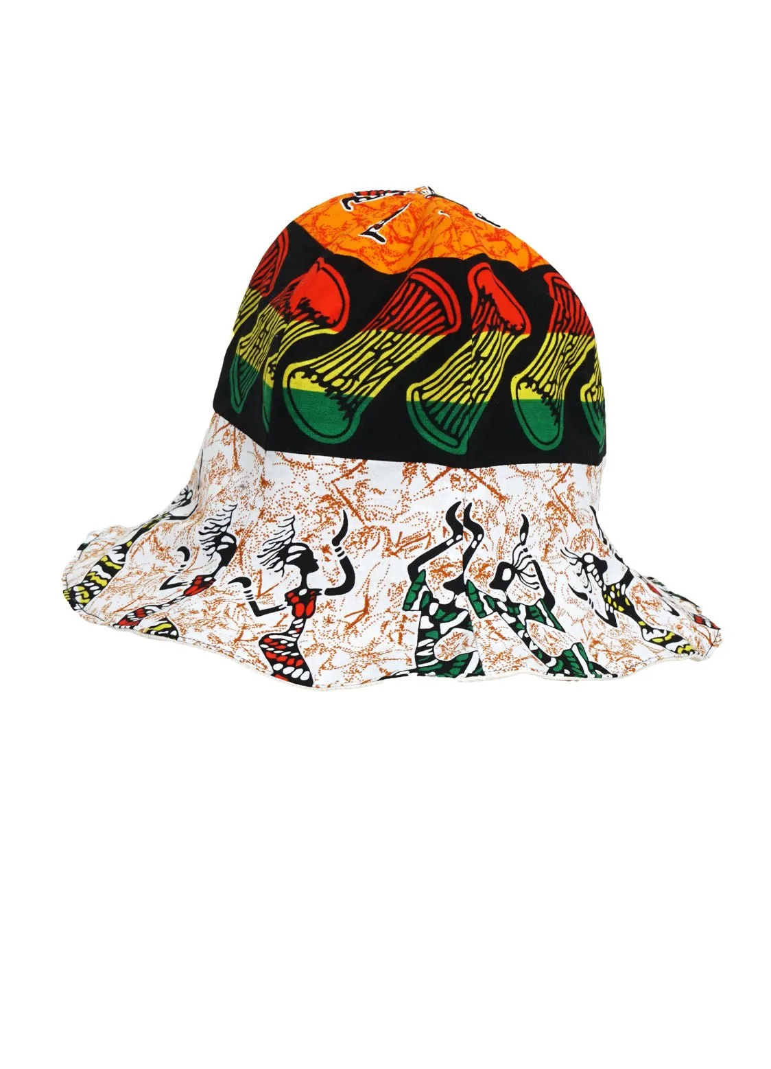 FLOP HAT | African Wax Block Print Hat | Rasta