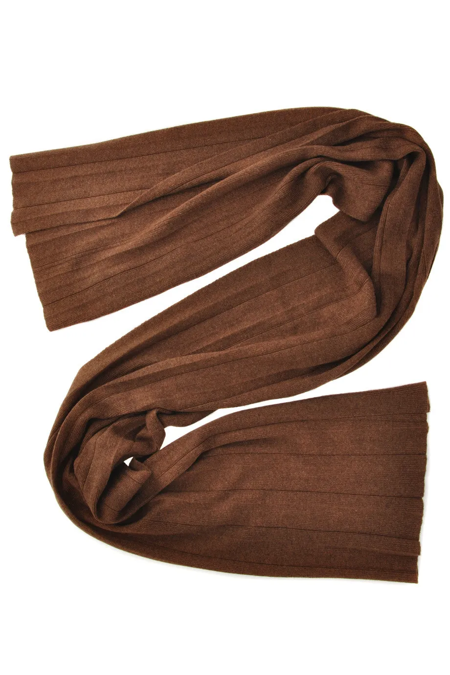 FOGAL 484 TEMPTATION Pleated Chestnut Woman Wool Scarf