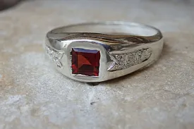 Garnet Signet Ring