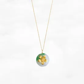 Gold Floral Jade Necklace