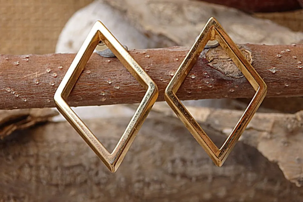 Gold Rhombus Earrings