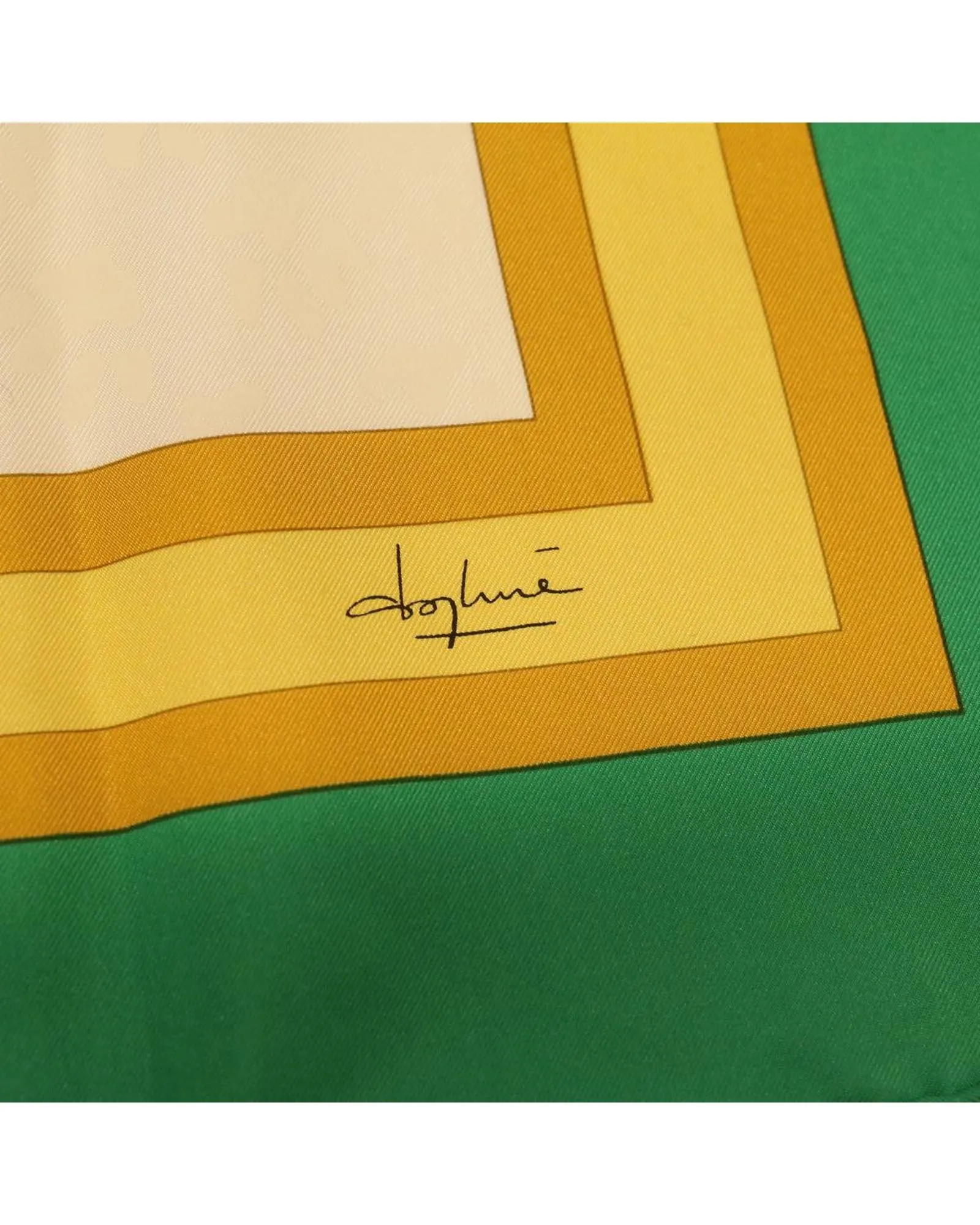 Green White Yellow Silk Scarf