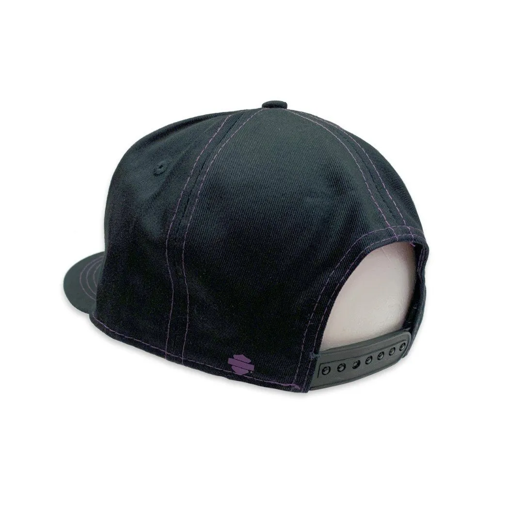 Harley-Davidson® Women's Born 2 Ride Flat Bill Black Baseball Cap