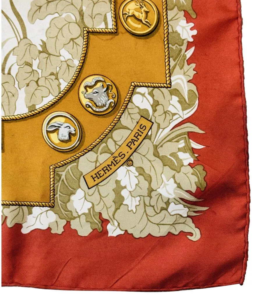 Hermes 'Le Debuche' Silk Scarf By Charles Hallo