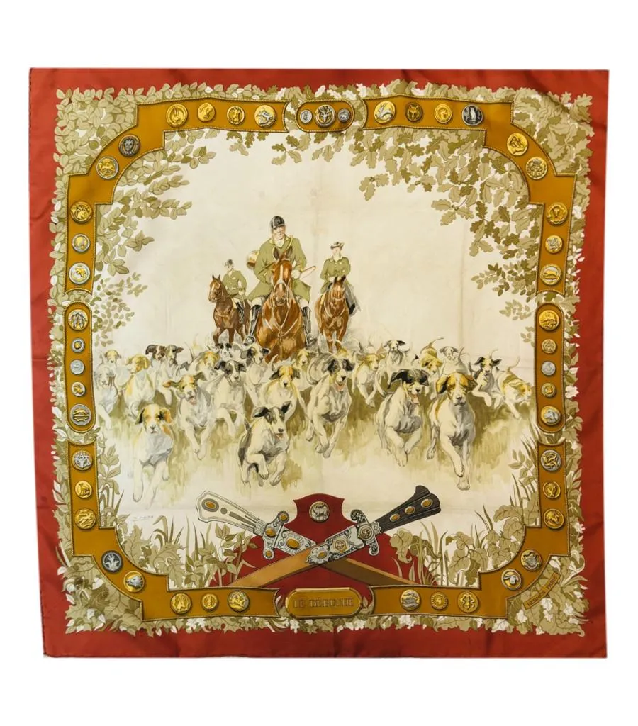 Hermes 'Le Debuche' Silk Scarf By Charles Hallo