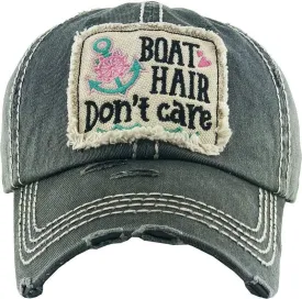 KBV1356 "Boat Hair Don't Care" Vintage Washed Baseball Cap