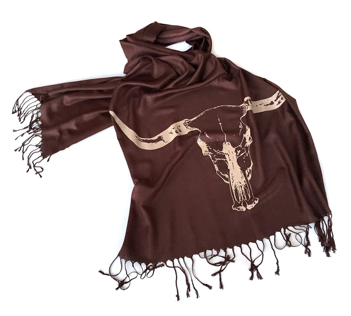 Longhorn Steer Skull pashmina scarf