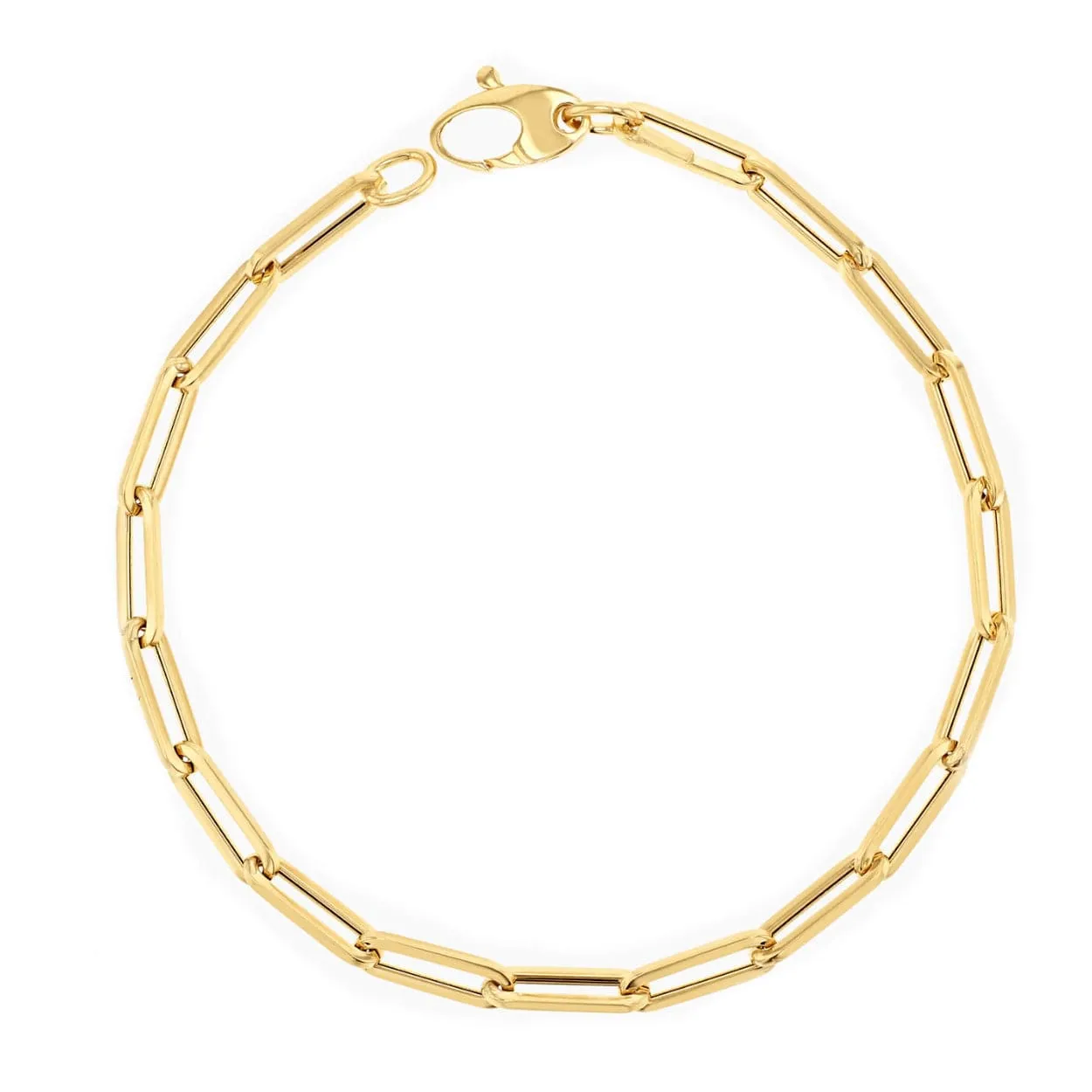 Medium 14K Gold Paper Clip Link Bracelet