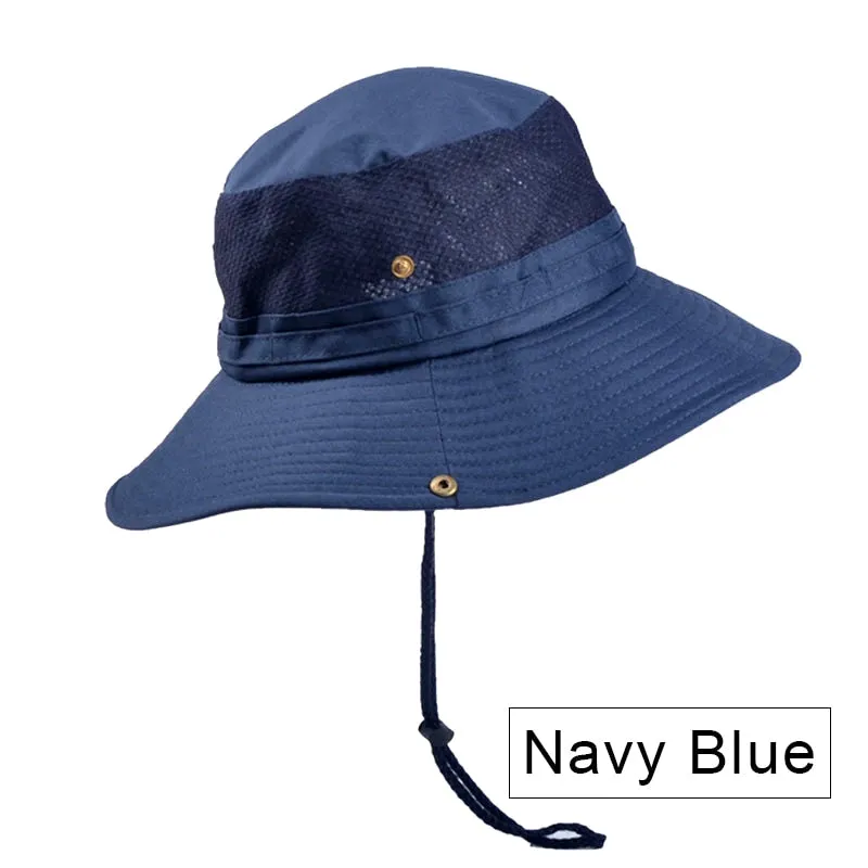 Men's Panama Bucket Hat Outdoor Sun Protection Hats For Men Fashion Summer Hat Sun visor Fisherman's Hat Anti-UV Sun Hat