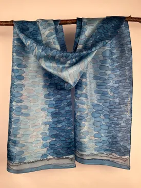 “Moonbeams on the Water" - Hand-Dyed Silk Scarf - $135