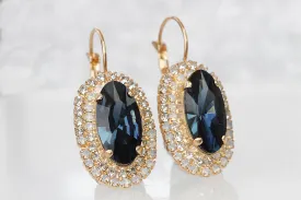 NAVY DROP EARRINGS,