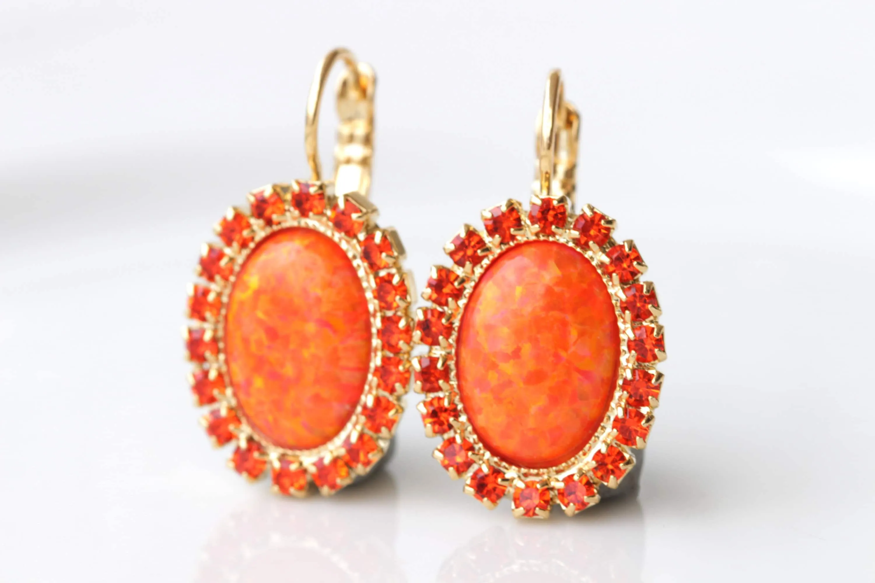 ORANGE OPAL EARRINGS