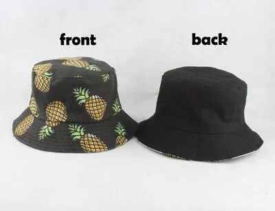 Panama Bucket Hat Men Women Summer Bucket Cap Banana Print Yellow Hat Bob Hat Hip Hop Gorros Fishing Fisherman Hat