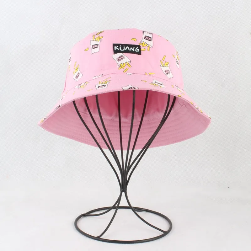 Panama Bucket Hat Men Women Summer Bucket Cap Banana Print Yellow Hat Bob Hat Hip Hop Gorros Fishing Fisherman Hat