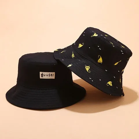 Panama Bucket Hat Men Women Summer Bucket Cap Banana Print Yellow Hat Bob Hat Hip Hop Gorros Fishing Fisherman Hat