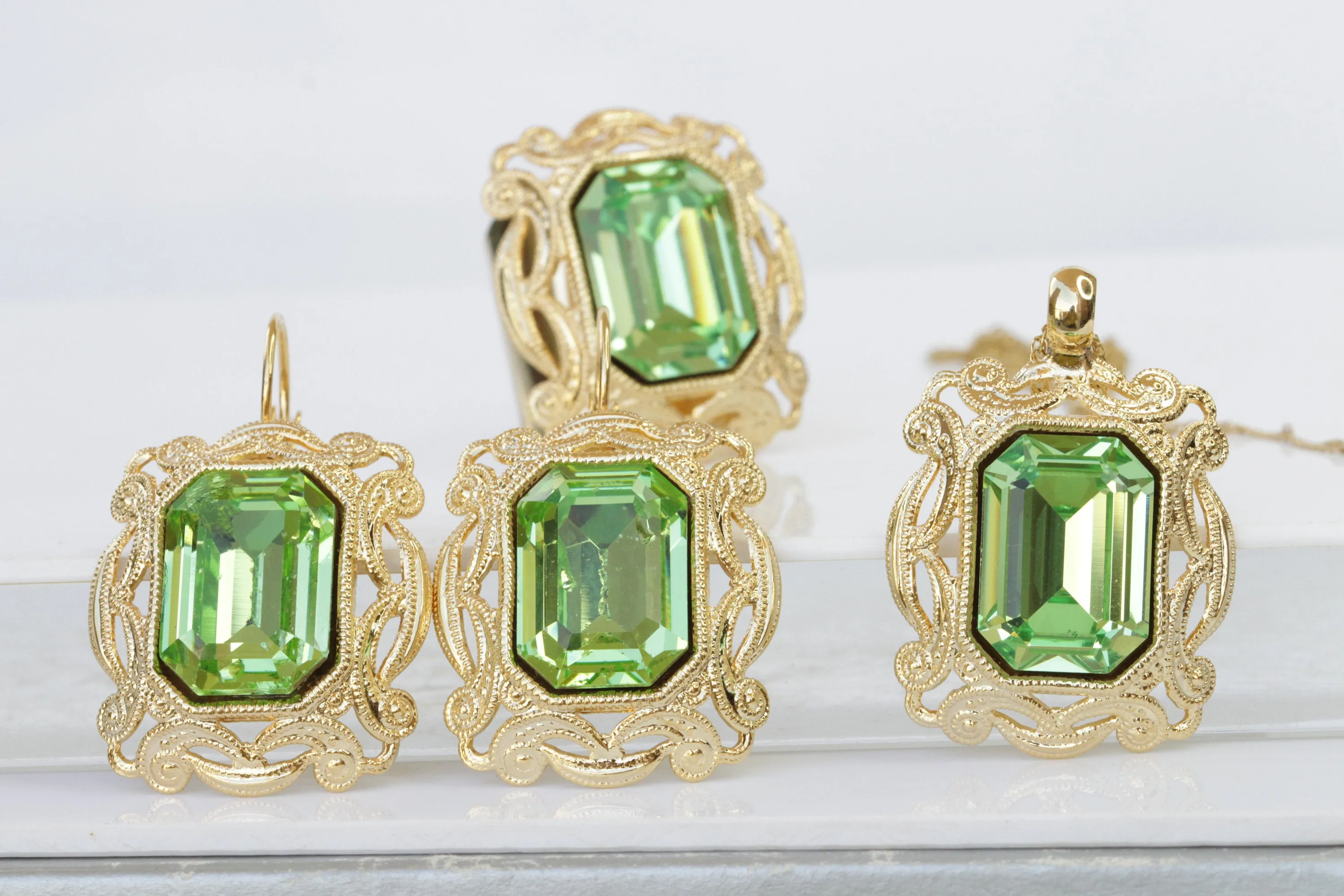 PERIDOT STATEMENT EARRINGS