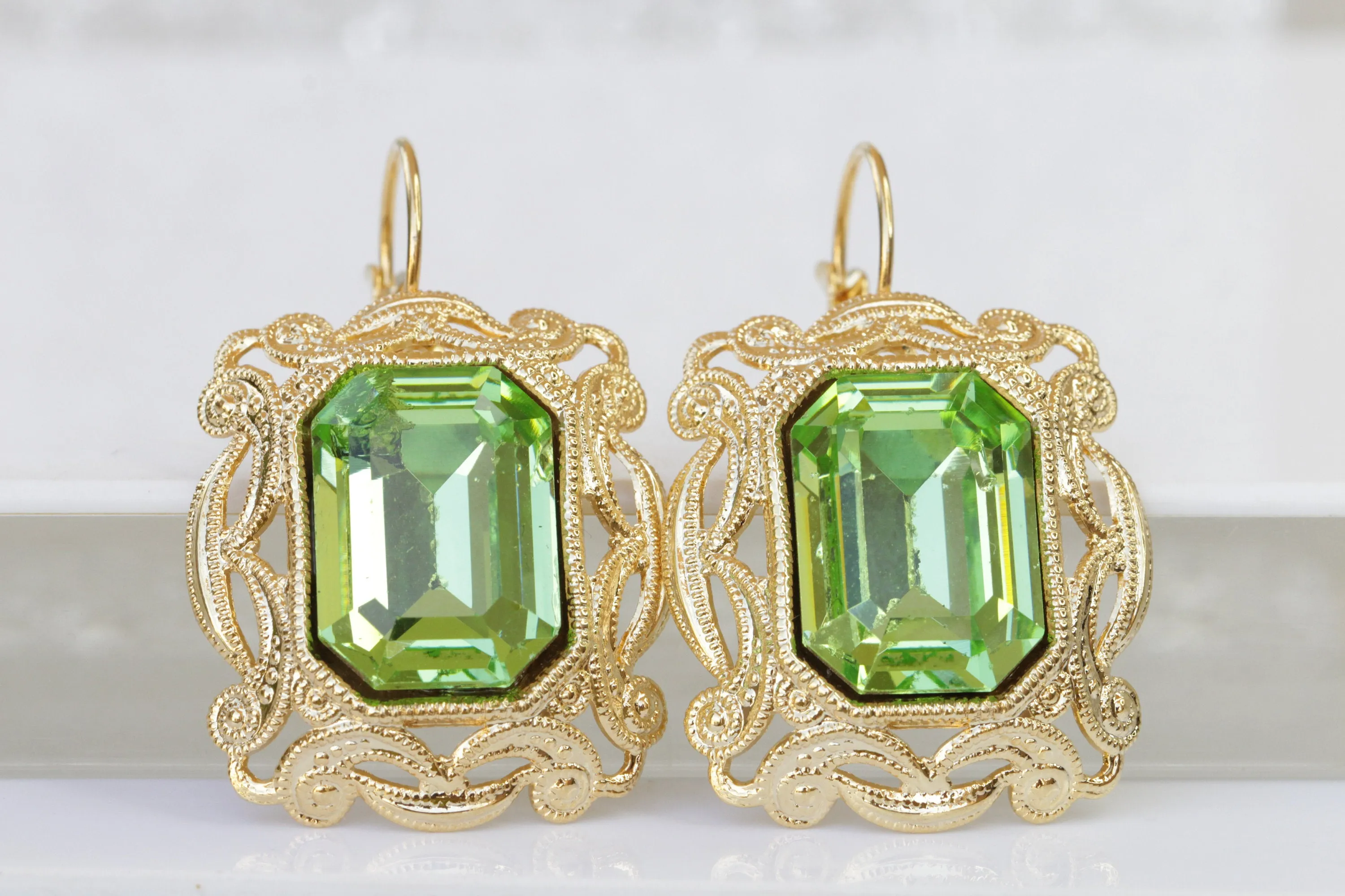 PERIDOT STATEMENT EARRINGS