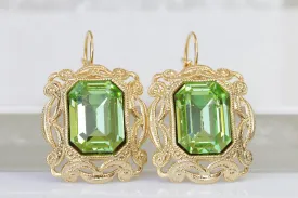 PERIDOT STATEMENT EARRINGS