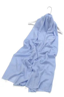 Plain Pure Cashmere Scarf - Sky Blue