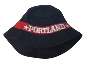 Portland Trail Blazers NBA Adidas Black & Red 100% Cotton Bucket Hat Cap (S/M)