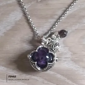 Purple Amethyst Necklace Silver Gothic Sphere | Fenris