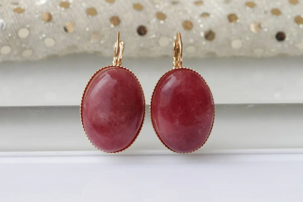 RED AGATE EARRINGS