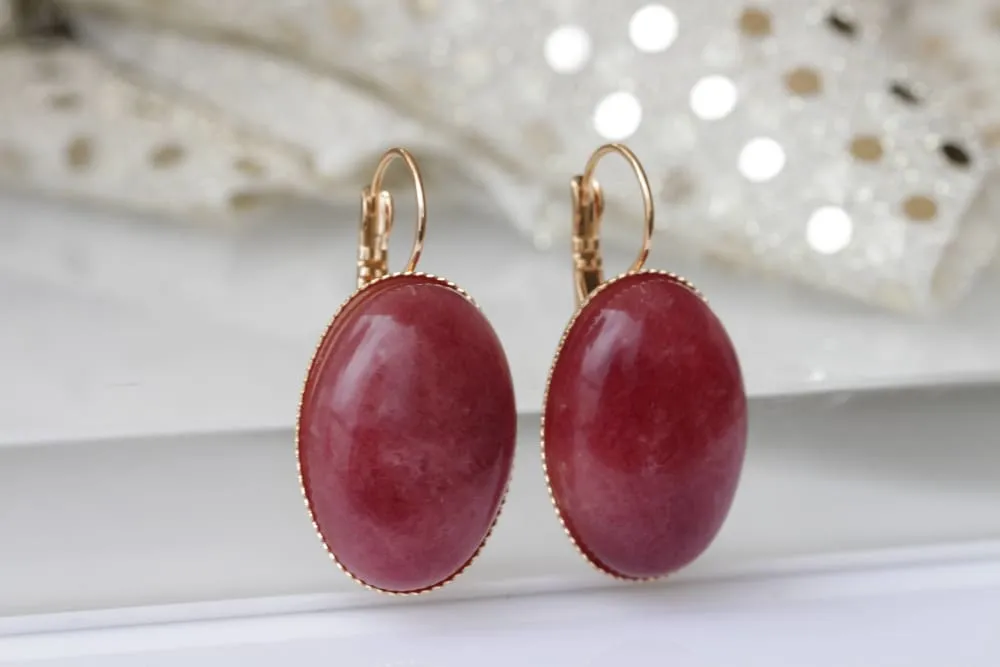 RED AGATE EARRINGS