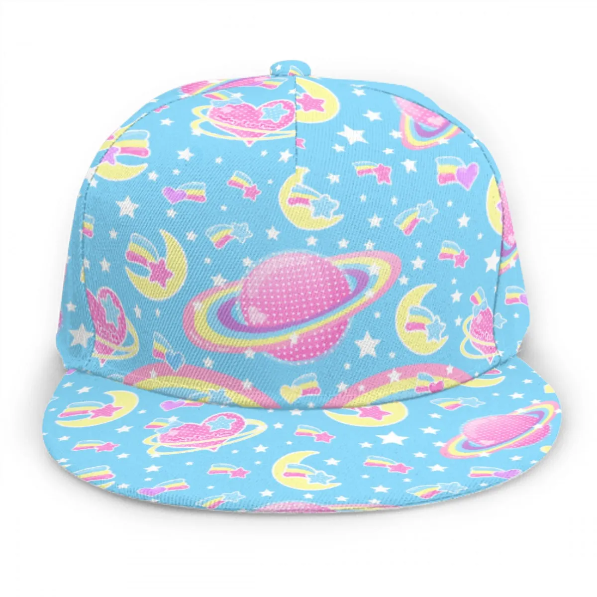 Saturn's Wish Blue Baseball Cap With Flat Brim