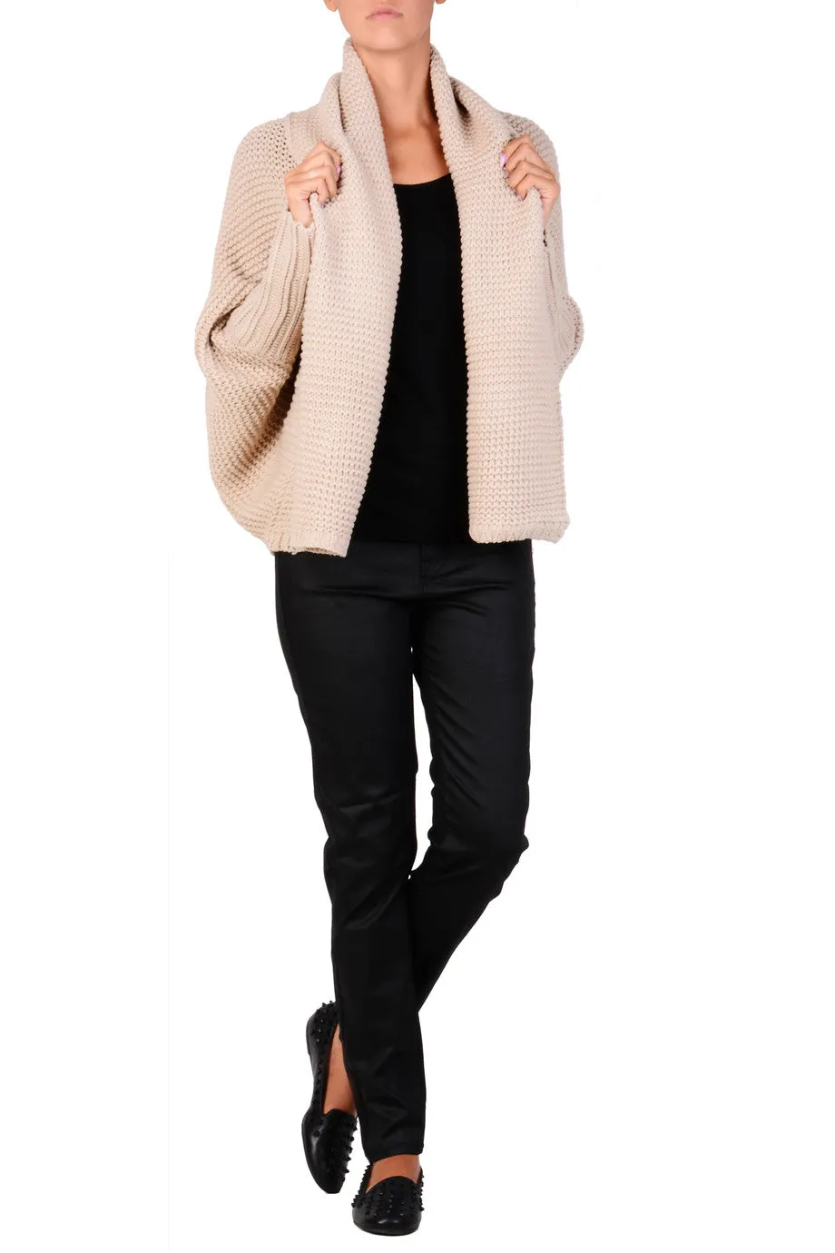 SHANTI Beige Wool Cardigan