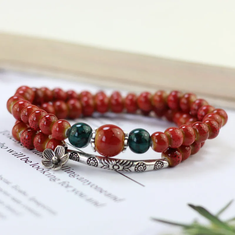 Simple Handmade Jewelry Woven Ceramic Hand Ornaments Multilayer Two Circle Ceramic Bracelet Kiln Change Bracelet