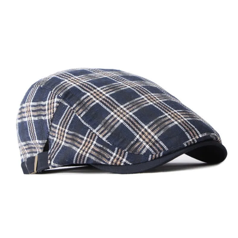 Travel Casual Checkered Beret Flat Cap