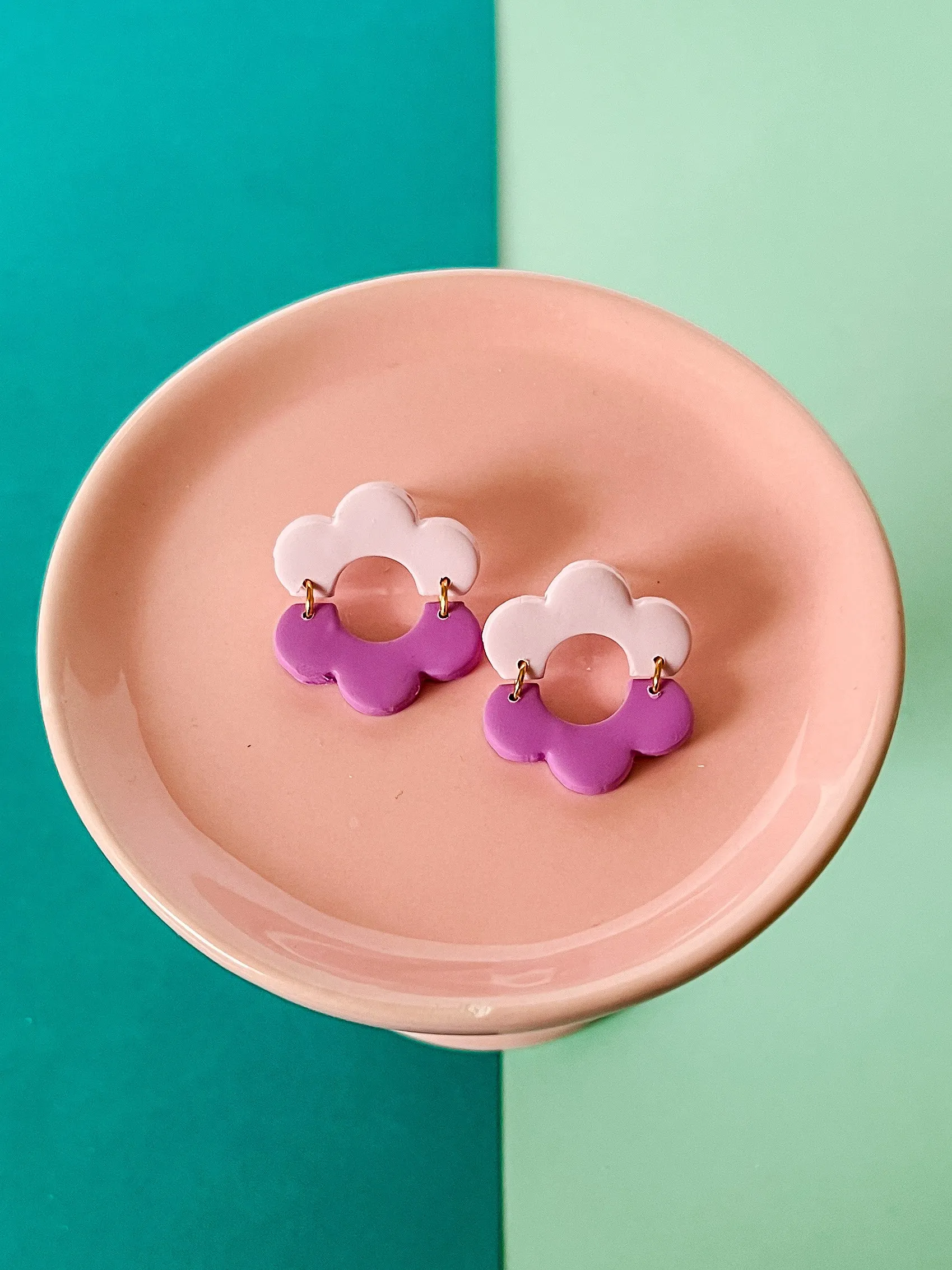 Two Tone Kate | Clay Earrings